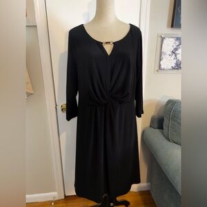 Women’s black dress with long sleeves by NY Collection